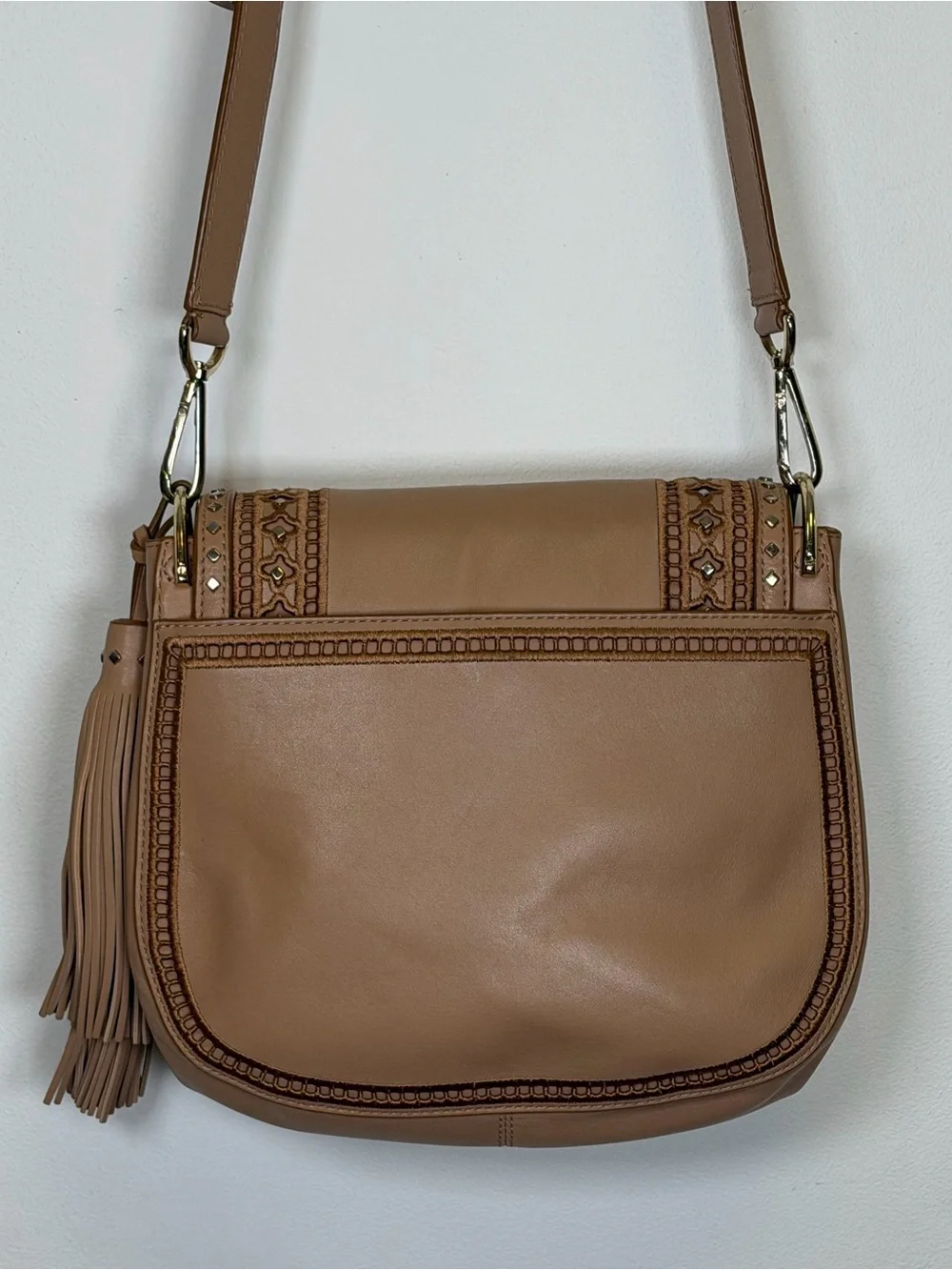 Kate Spade New York Basset Lane ‘Emaline’ Tan Leather Crossbody/Shoulder Bag